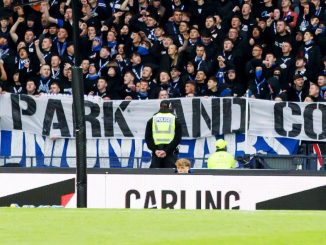 Rangers fans unveil another SCATHING banner aimed at club's board during League Cup semi-final clash with Motherwell