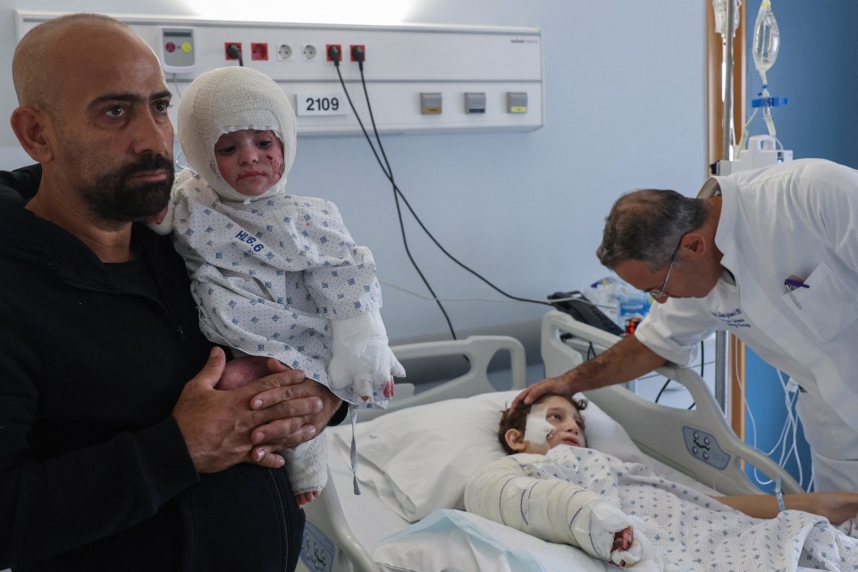 Mohammed Skayki and Ivana visit another injured boy in the unit