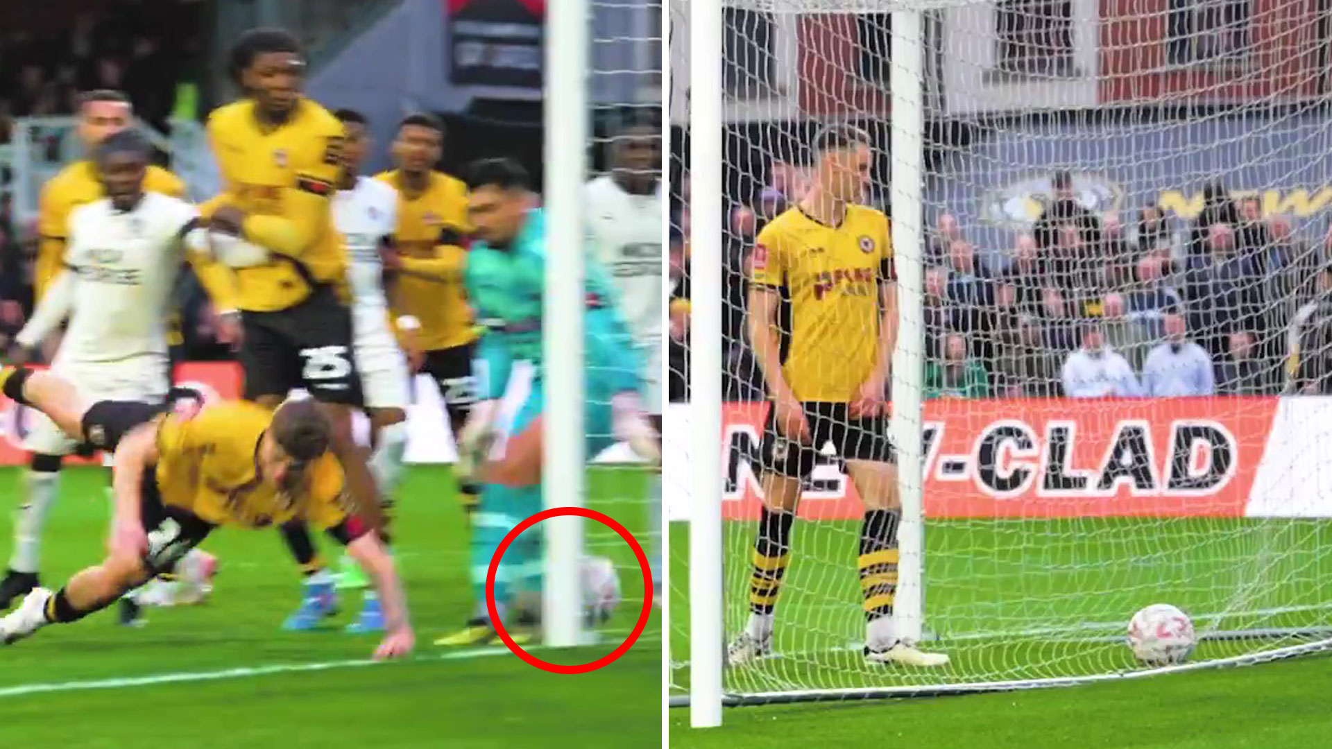 Watch astonishing FA Cup ghost goal as linesman appears to fall victim to 'surreal' optical illusion