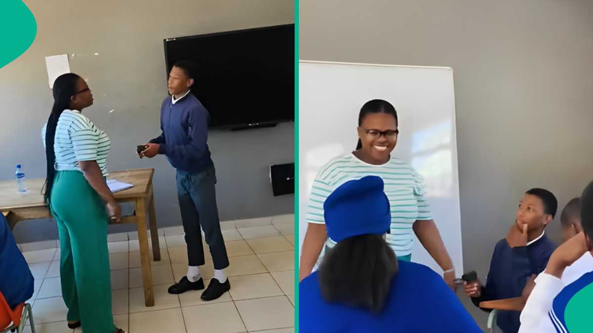 Bold Schoolboy Proposes to His Teacher in Front of Class, Video Generates Mixed Reactions