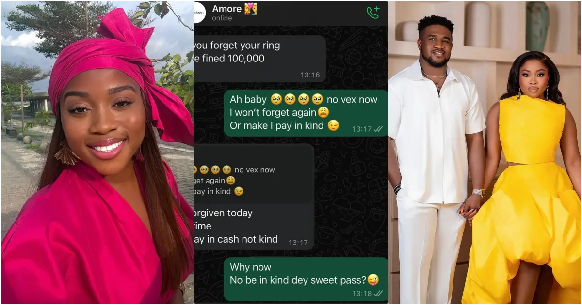 Veekee James' husband sets N100K fine over wife's failure to wear wedding ring