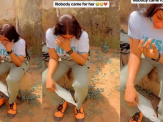 Female corper tears up after nobody came to celebrate her POP with her