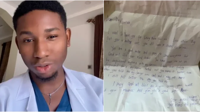 Doctor shares touching letter from cancer patient who passed away