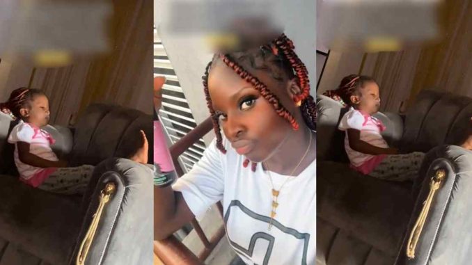 "Most of us have been there" – Little girl ponders life after getting d!sciplined by her mother for wasting powder (WATCH)