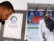 Fola David receives the record for the world's largest drawing by an individual (IMAGE)