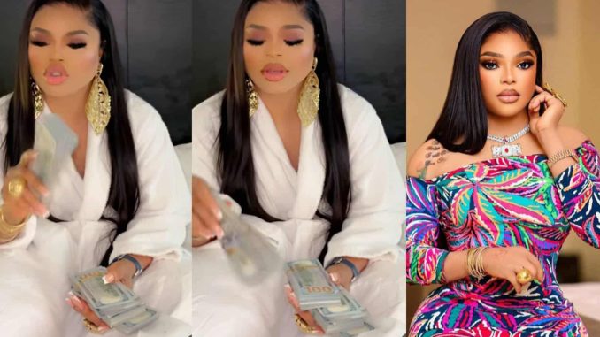 Bobrisky reacts as he's accused of 'renting' dollars to flaunt, one day after moving abroad