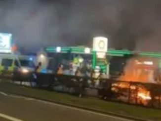 Rampaging firework gang 'targets Scots petrol station' & starts blaze just feet away from forecourt