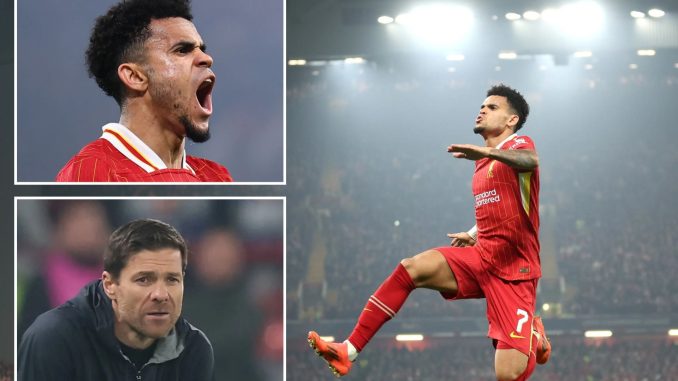 Liverpool 4 Bayer Leverkusen 0: Xabi Alonso leaves empty handed on Anfield return as Luis Diaz hits hat-trick