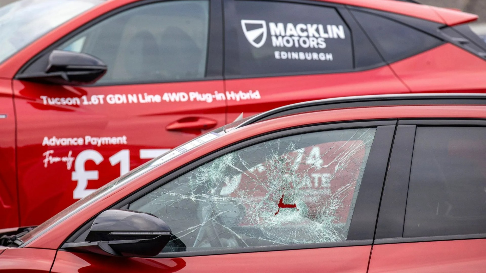 Dozens of cars smashed up & damaged at Scots dealership as yobs target garage during firework mayhem