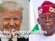 US Election: Tinubu Congratulates Donald Trump