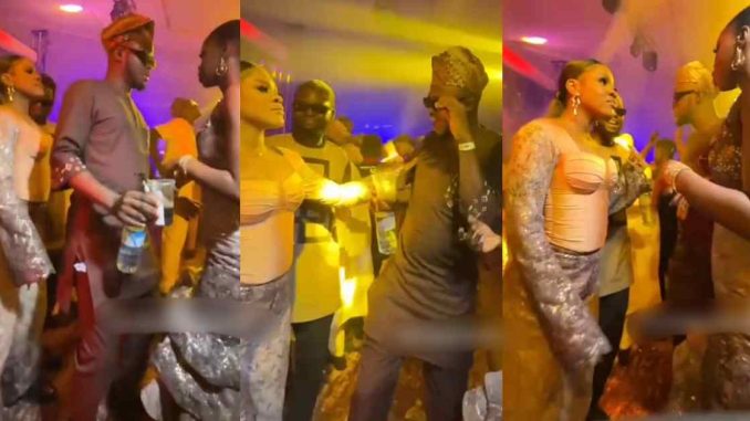 "Why come between 2 people that are dancing?" – Nigerian man gets sc0lded for interrupting ladies' dance video at an event (WATCH)