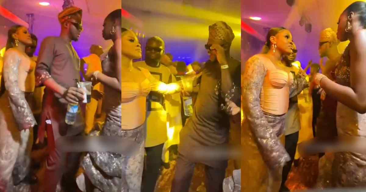 "Why come between 2 people that are dancing?" – Nigerian man gets sc0lded for interrupting ladies' dance video at an event (WATCH)