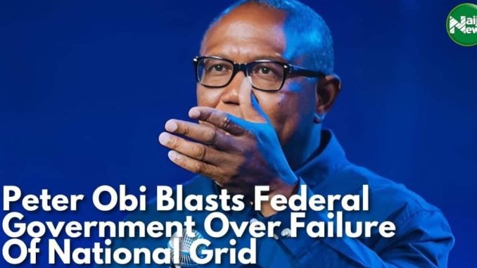 Peter Obi Blasts Tinubu Govt Over National Grid Failures