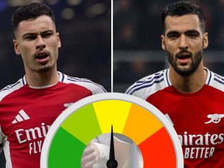 Arsenal player ratings vs Inter: Martinelli tries dragging troops through but Merino poor as he gives away penalty