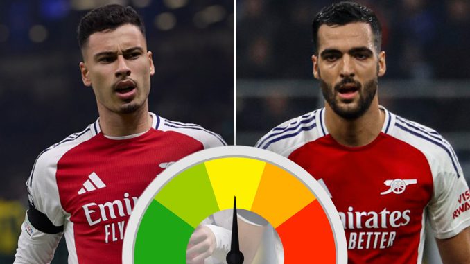 Arsenal player ratings vs Inter: Martinelli tries dragging troops through but Merino poor as he gives away penalty