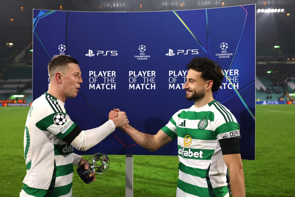 McGregor with MOTM Nicolas Kuhn at full-time