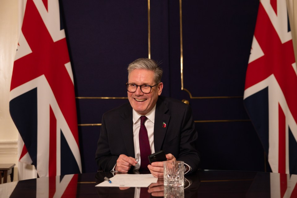 Sir Keir Starmer during a call with Trump to congratulate him on his victory