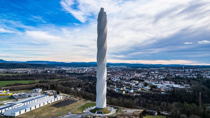 Huge skyscraper nearly as tall as The Shard built in forest & no one lives there…because giant tower is to test LIFTS