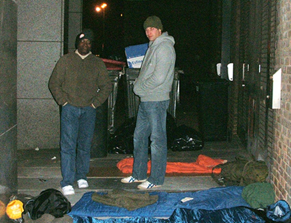 Prince William and Centrepoint CEO Seyi Obakin slept rough in freezing temperatures in central London in 2009