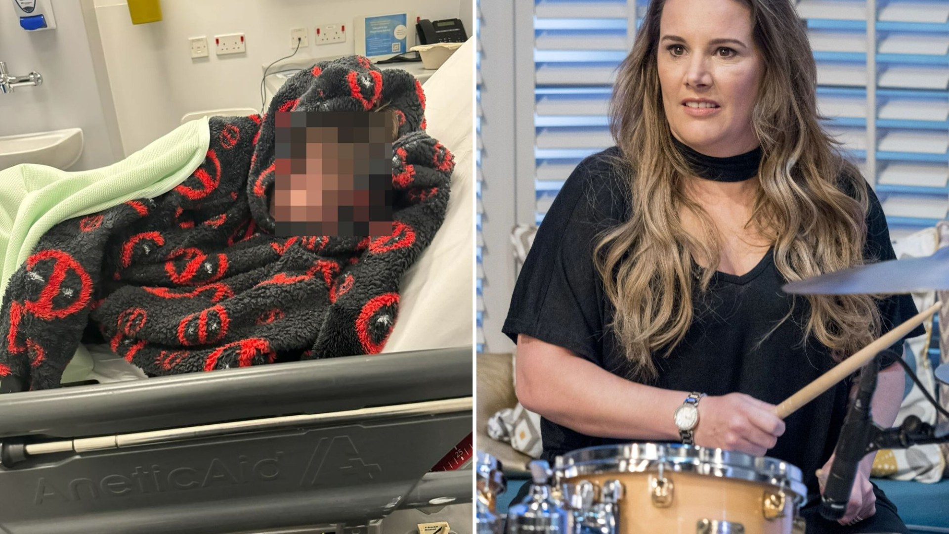 X Factor winner sparks concern as she shares pictures of son covered in bruises in hospital after ambulance dash