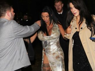 Katie Price looks ready for bed as she stumbles out of boozy party after snogging Big Brother star