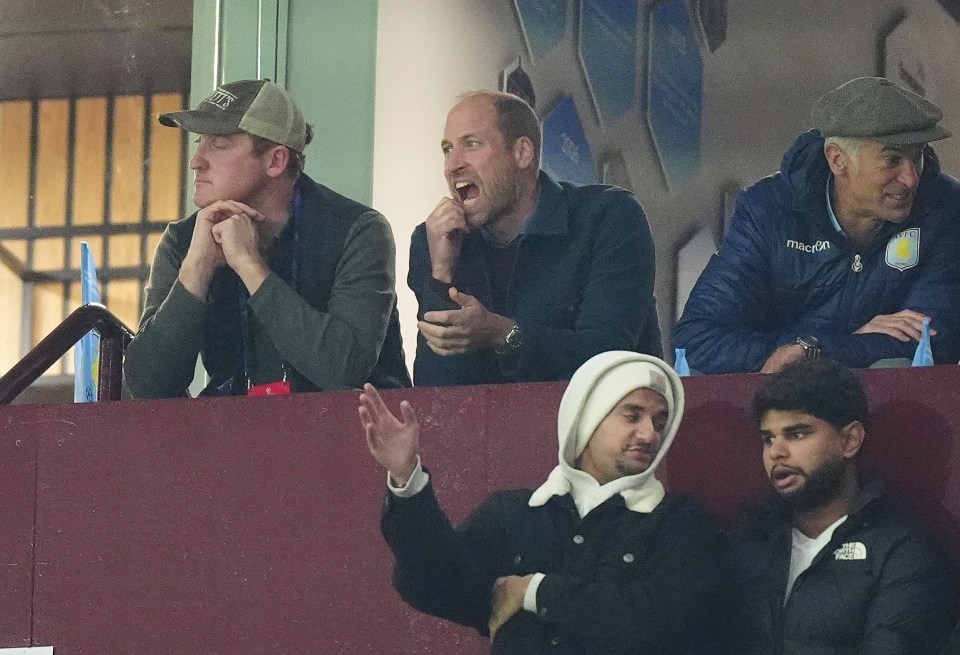 The Prince of Wales in the stands at Villa Park