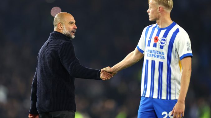 Pep Guardiola in feisty exchange with Brighton star after losing fourth game in a row for first time in 898-game career