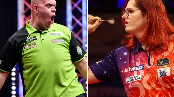 Michael van Gerwen storms to victory over transgender darts star Noa-Lynn van Leuven in groundbreaking Grand Slam clash