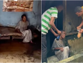 Man in tears after seeing living conditions of a helpless woman