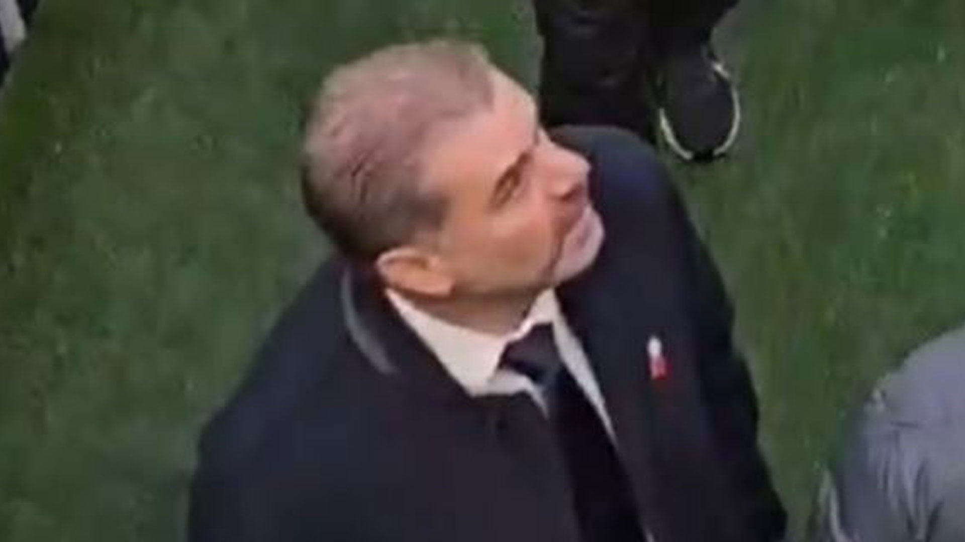 Ange Postecoglou appears to angrily STARE DOWN Tottenham fan as flops are booed off after Ipswich shock