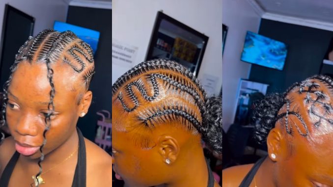 "They braided her thoughts, prayers and hair" – Tongue w@gs as Nigerian lady rocks tight braids with visible scalp discomfort (WATCH)