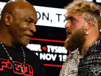 Mike Tyson tells Jake Paul ‘I’ll feed it to my falcon’ after being presented with bizarre gift in pre-fight face-off – The Scottish Sun