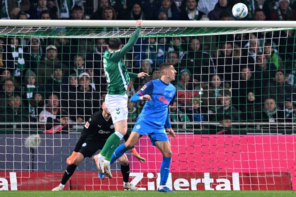 Burke scored his side’s second goal against Holstein Kiel to win the game