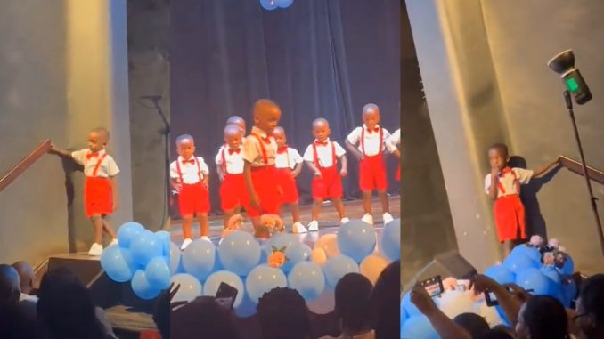 "And they must have paid a lot for that uniform" – Little boy d!tches choreography, exits the stage during kids' performance (VIDEO)