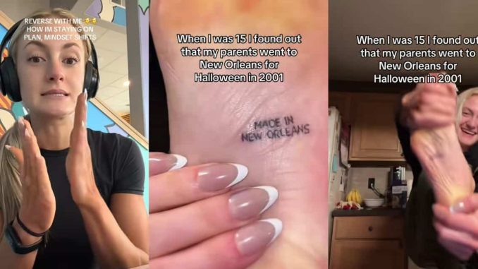 Parents tattoo 'made in new orleans' on daughter's foot to commemorate her conception in the city 