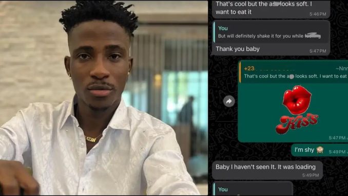 Alesh Sanni slams fan who accused him of soliciting 'private photos', leaks chat