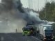 Moment lorry explodes into HUGE fireball on M62 as plumes of black smoke fill sky sparking traffic chaos for thousands