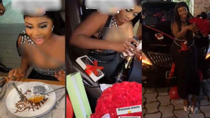 Woman overjoyed as her man fulfills extravagant birthday wishes, spends millions (WATCH)