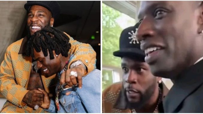 Burna Boy stunned during meet with Rema, exchanges pleasantries