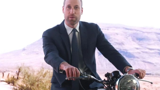 Prince William tests cutting-edge special effects on virtual motorbike ride through Arizona