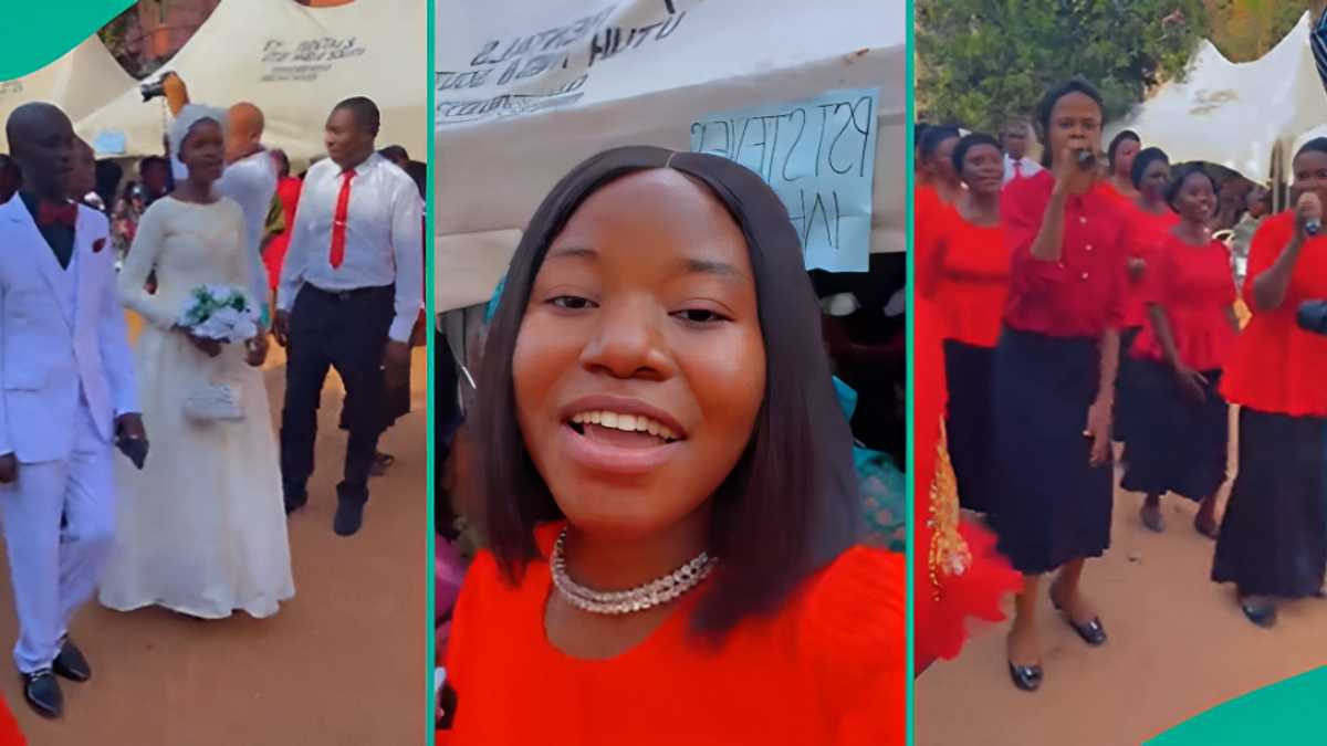 Lady Who Attended Her Uncle’s Watchman Church Wedding Shares Video, Many React to Choir’s Song