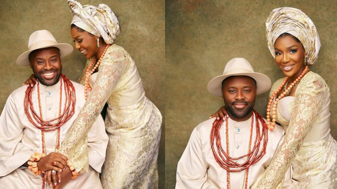 Olu of Warri and wife mark 10 years wedding anniversary with stúnning family portraits (IMAGES)