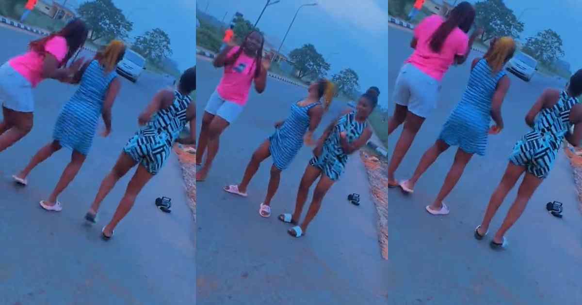 Ladies flǝǝ as a driver intentionally d!srupts their video shoot on the road (WATCH)