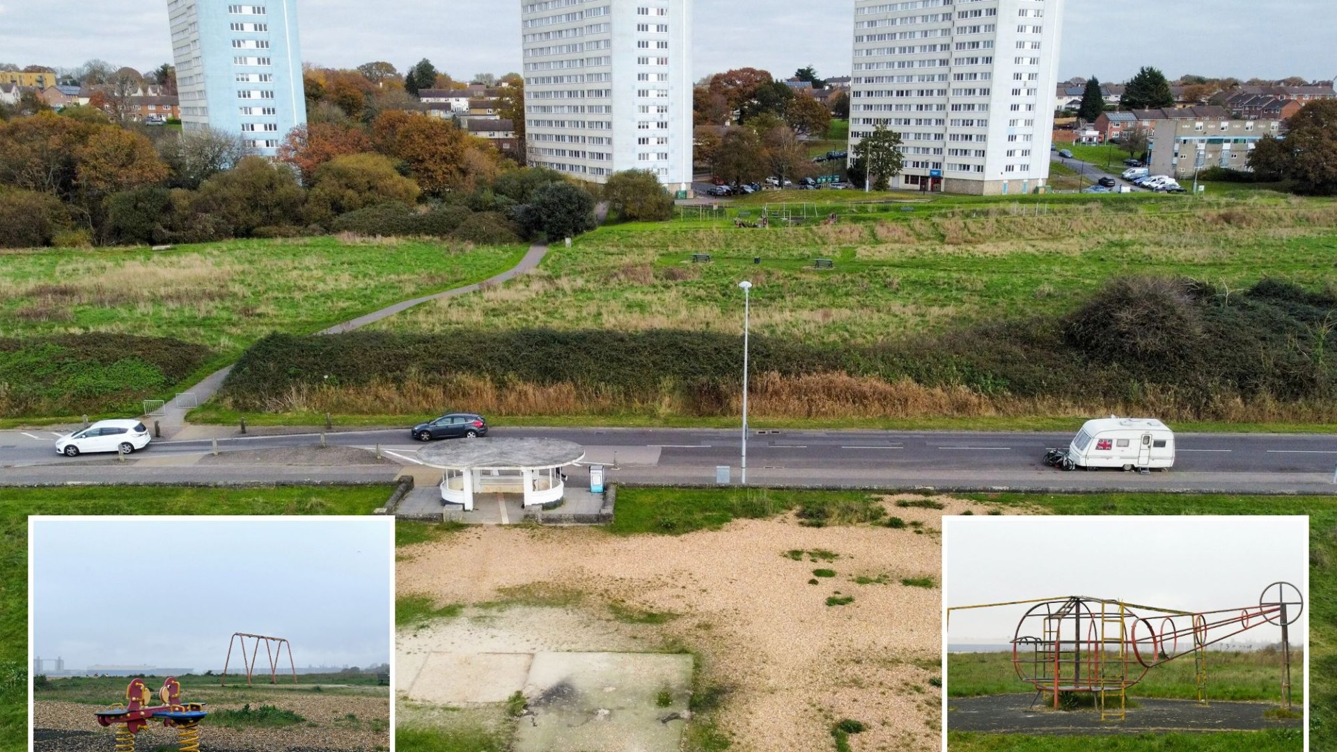 Eyesore playground dubbed CHERNOBYL on sea is torn down but locals say UK's 'most depressing beach' now looks even worse