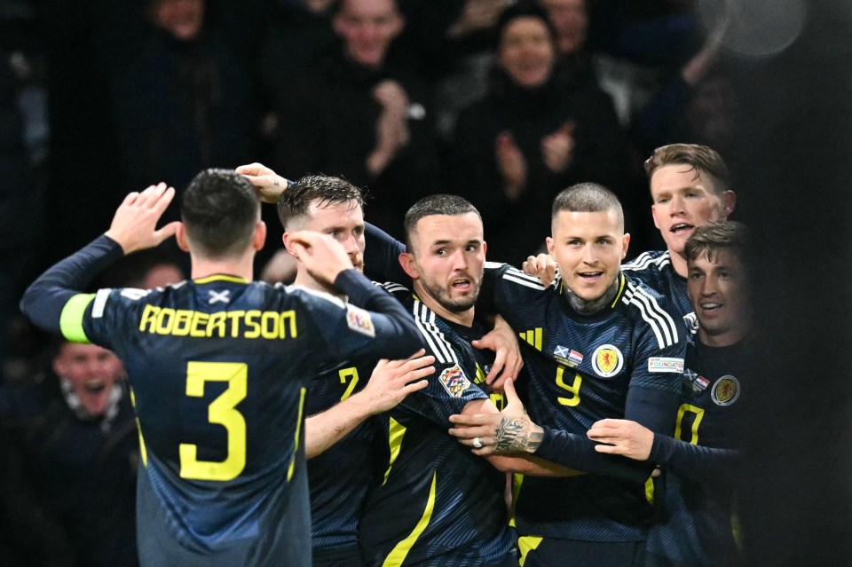 Scotland midfielder John McGinn celebrates after the goal