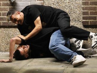 Towie couple Junaid and Joe shock onlookers as they fall over in the street after boozy night out