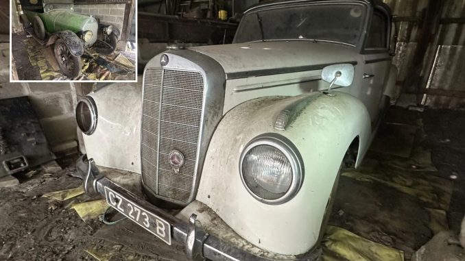 Rare vintage cars sat gathering dust in barn for over four decades sell for 10 TIMES their original value