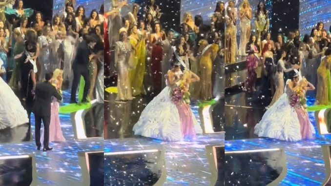 Fellow contestants rush to congratulate Chidinma Adetshina after she was announced as 1st runner-up at Miss Universe (WATCH)