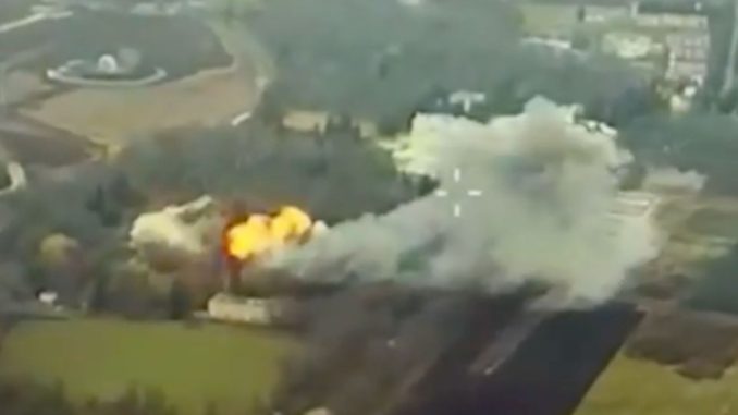 Fiery moment 'British Storm Shadow missiles explode inside Russia targeting underground control room'