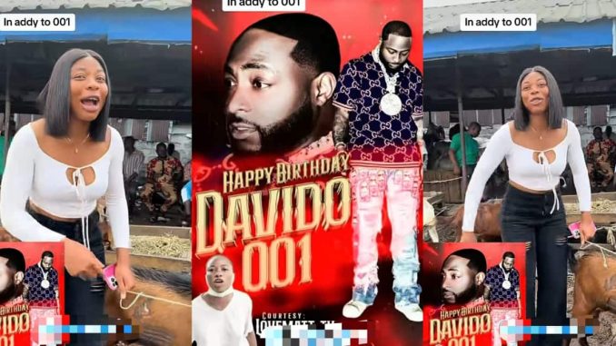 Davido fan dedicates goat to singer on 32nd birthday